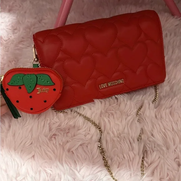 Love Moschino Red Heart Pattern Crossbody - Picture 5 of 6